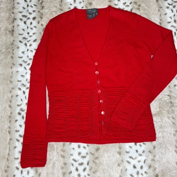 Lafayette 148 Red 100% Cashmere Sweater Size XS - Picture 2 of 10